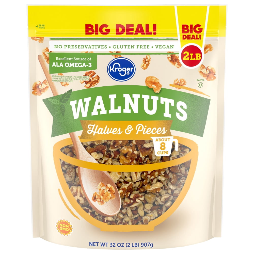 Kroger Walnut Halves & Pieces 32 oz - 3 Pack