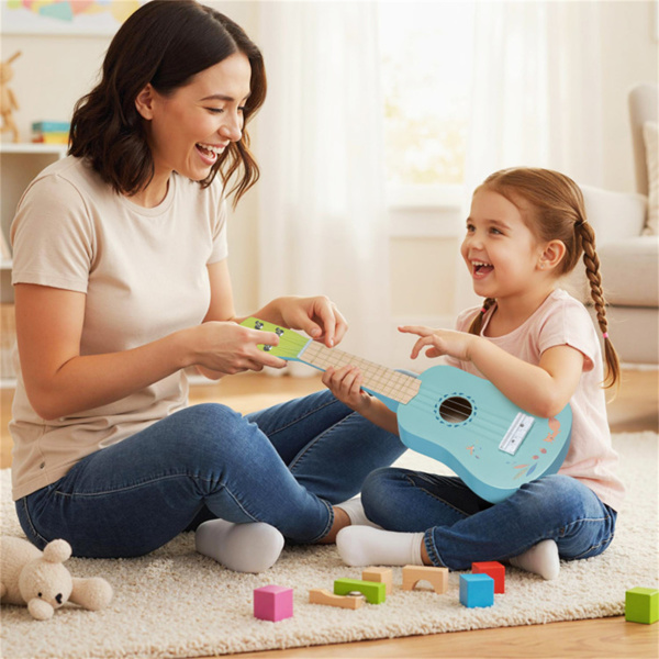 imerelez 21-Inch Kids Ukulele - Lightweight Compact Design, Premium Basswood Body with Nylon Strings (Light Blue)