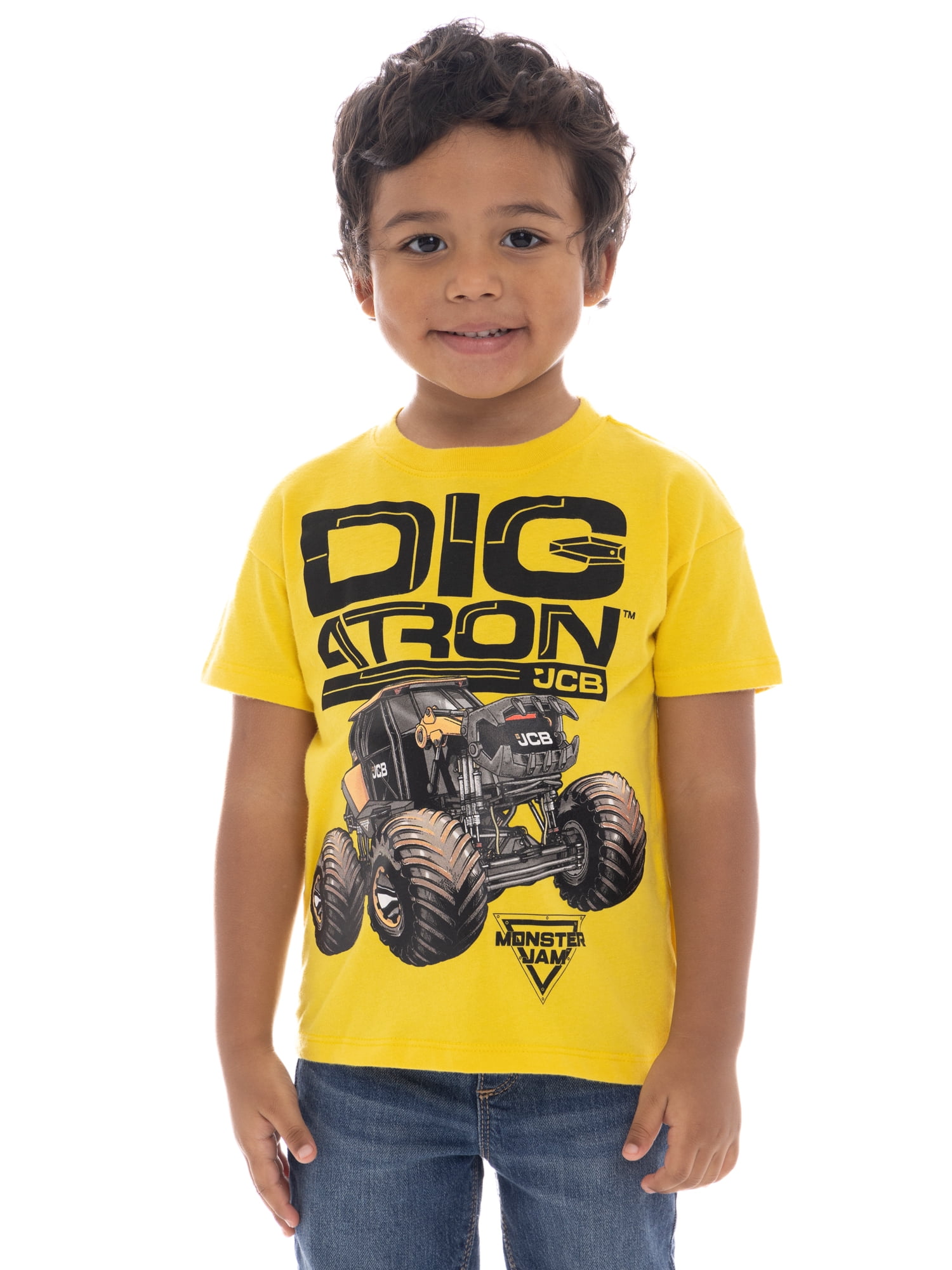 Monster Jam Toddlers’ Digatron Cotton Graphic Tee with Short Sleeves, Sizes 12M-5T