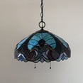 thumbnail image 5 of Tiffany Pendant Lights Plug In Green Brown Stained Glass LED Bulb Included for Dining Room Hotel Restaurant Cafe 16"W*16"D*75"H, 5 of 6