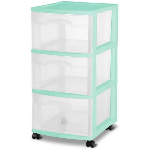 Sterilite 3 Drawer Medium Cart Spearmint Walmart Com