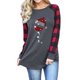 thumbnail image 1 of Women Long Sleeve Tops, Christmas Hat And Red Wine Glass Pattern Print Women Long Sleeve Shirt Plaid Sleeves For Girls For Birthday For Work ANGGREK Otros, 1 of 6