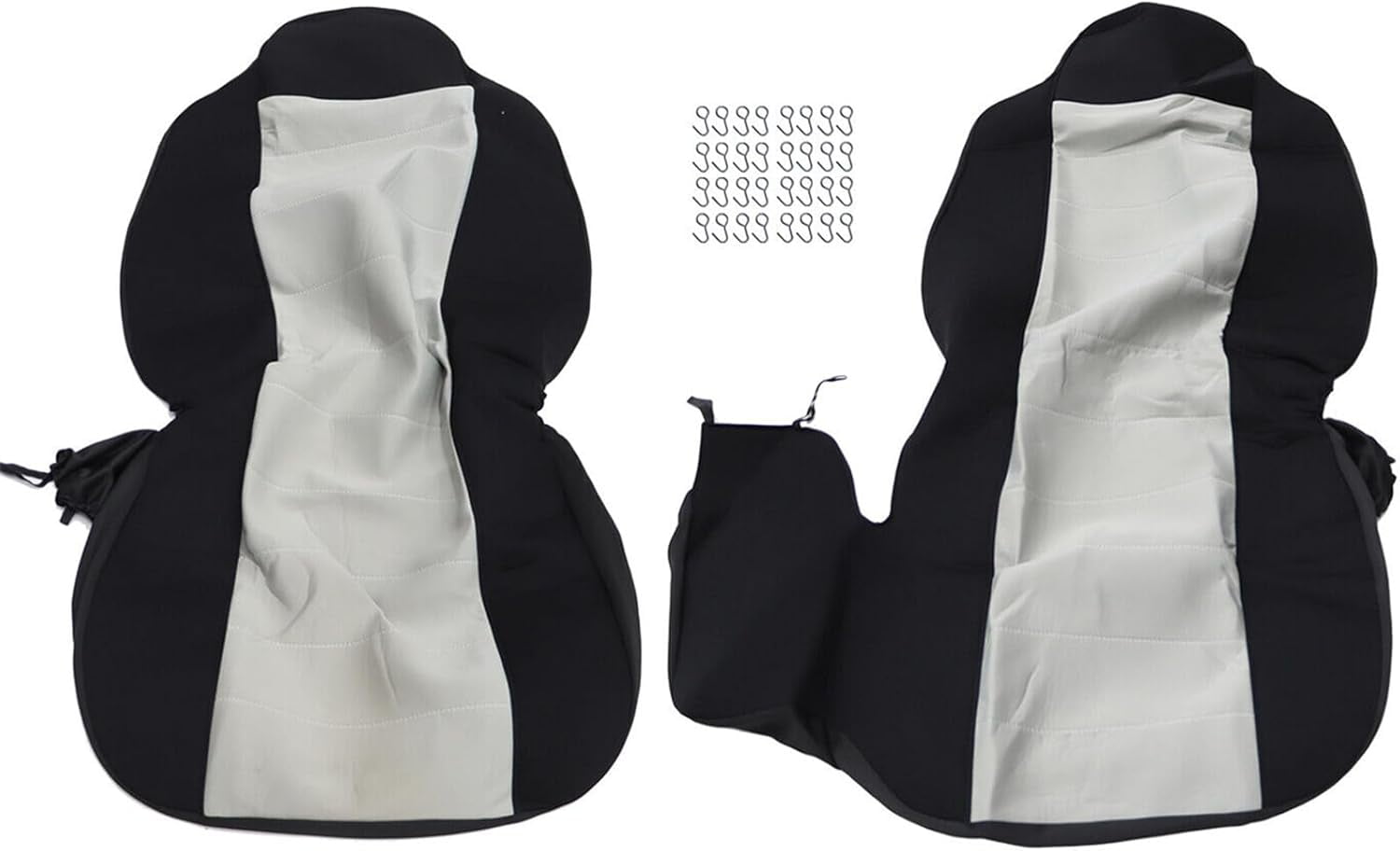 Driver & Passenger Black & Gray Seat Cover Replacement for 2004-2012 Ford Ranger 60/40 High Back Bench