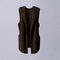 thumbnail image 4 of Baqcunre Fuzzy Coat, Women's Hooded Plush Sleeveless Vest Coat Top 1Pc Top Brown S, 4 of 7