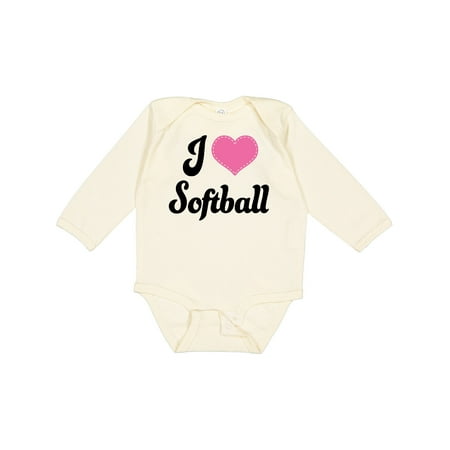 

Inktastic I Love Softball Girls Sports Girls Long Sleeve Baby Bodysuit