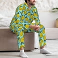 thumbnail image 7 of Picia Lemon1 Pattern Men’s Long-Sleeve Sleepwear Set - Soft 2-Piece Loungewear with Pockets, Comfy PJs for Relaxing Nights-X-Large, 7 of 7