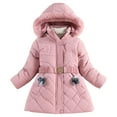 thumbnail image 4 of Tisuna Little Girls Coat Solid Color Long Sleeve Hooded Jacket Warm Soft Autumn Winter Girls Zipper Outerwear Pink Size 5-6 Years, 4 of 9