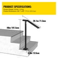 thumbnail image 3 of KFFKFF Durable Staircase and Railing Handrail, Steel Black, 36.22 x 10.63 x 6.10 inches, 13.01 lb, 3 of 8