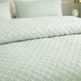thumbnail image 4 of Quilt Set Twin Size, Soft Microfiber Lightweight Bedspread Coverlet Bed Cover (Diamond Pattern) for All Seasons, Light Aqua, 2 Pieces (Includes 1 Quilt, 1 Sham), 4 of 6