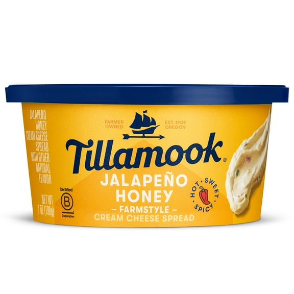 Tillamook Fresh Jalapeno Honey Cream Cheese Spread, 7 oz Tub