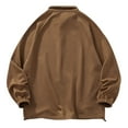 thumbnail image 3 of hopeusnice Men's Solid Color Hoodie Slim Fit Lounge Tee Casual Long Sleeve Dress Shirts Workout Activewear Fall Lightweight Zipper Lapel Tops Clothing For Male Khaki XXL, 3 of 3