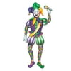 Club Pack of 12 Green and Gold Mardi Gras Jester Cutout Party Decorations 38"