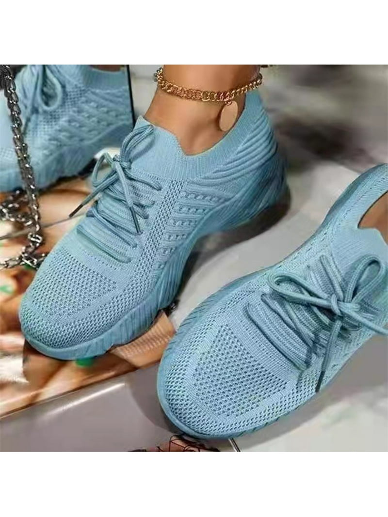 komplikationer elektronisk Pinpoint SIMANLAN Womens Running Shoe Breathable Athletic Shoes Fitness Workout  Sneakers Ladies Non-Slip Trainers Women Sport Flats Light Blue 5 -  Walmart.com
