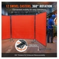thumbnail image 2 of Welding Screen 6x6ft, 3 Panel Flame Resistant Welding Curtain with Frame & Wheels, 2 of 6