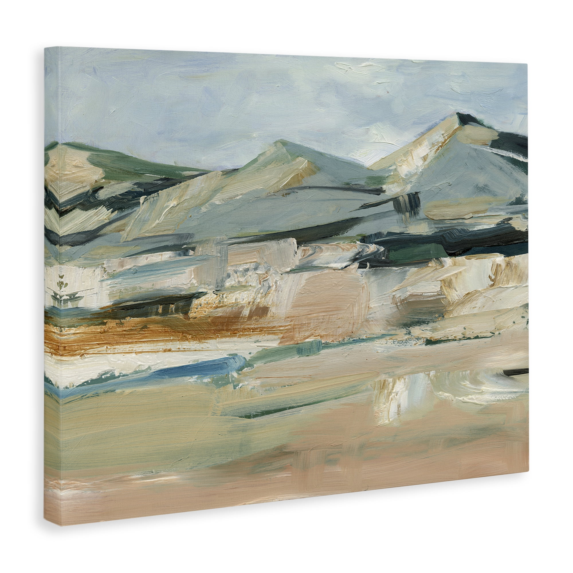 Stupell Industries Neutral Hued Mountains Landscape & Nature Painting Wrapped Canvas Art Print Wall Art, 20 x 16
