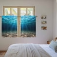 thumbnail image 3 of Light Blue Ocean Waves Kitchen Curtains 45 Inch Length, Summer Beach Coastal Abstract Tiers Curtains for Bathroom Bedroom Cafe, Light Filtering Small Window Treatment Short Drapes 2 Panels 42"Wx45"L, 3 of 8