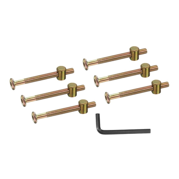 Uxcell 6 Set Bunk Bed Bolts and Nuts, M6x65mm Hex Drive Socket Cap Screws Nuts for Beds Headboards Chairs Furniture