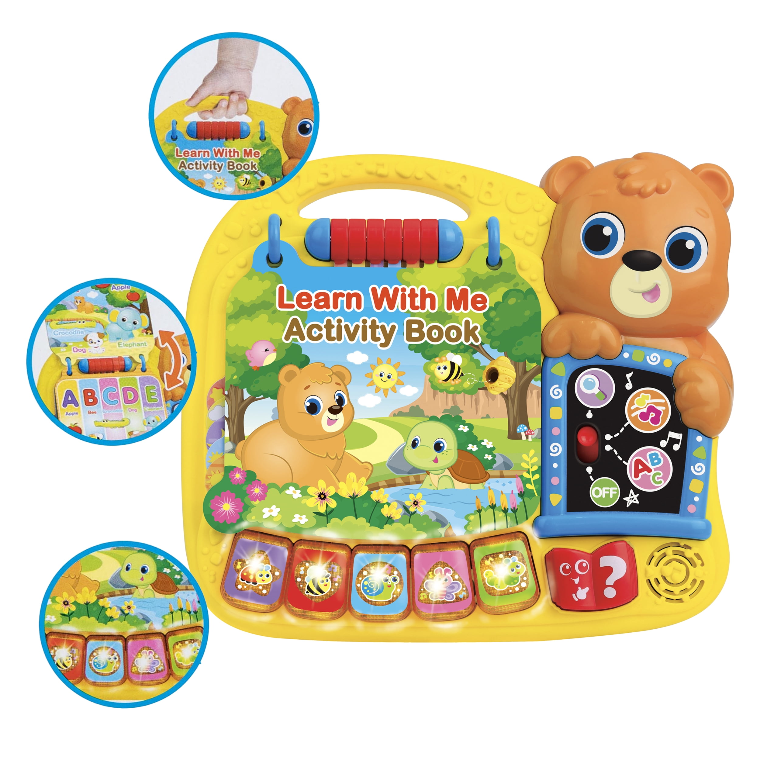 Winfun Learn with Me Activity Book for Ages 12 Months and up, Interactive Toy with Lights