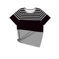 thumbnail image 6 of LNWUY Women's Fashion Striped Colorblock T-Shirt Casual Short Sleeve Crewneck Tee Graphic Tops for Daily Wear Gray XL, 6 of 6