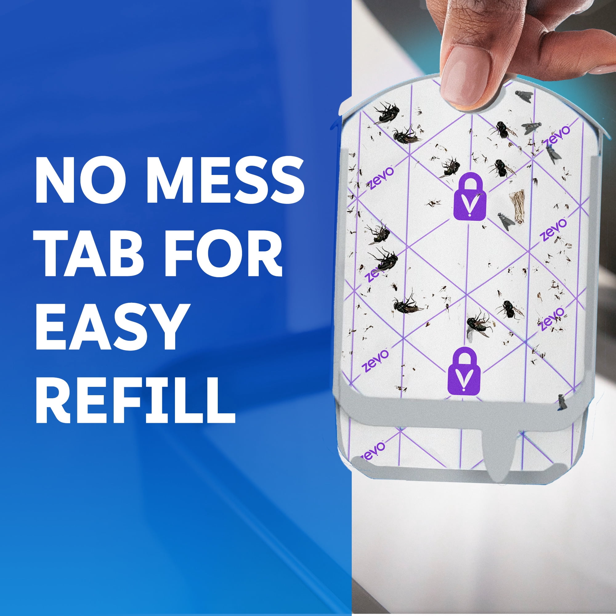 Zevo Full Size Refill: 3 Indoor Light Trap Refill Cartridges Capture House Flies, Fruit Flies, and Gnats (3 Full Size Refill Cartridges)