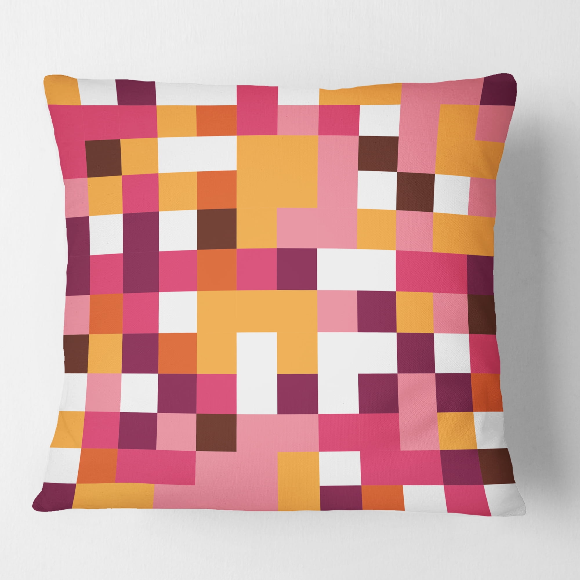 Designart Retro Geometric Design VII' Mid-Century Modern Throw Pillow - 18x18