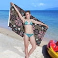 thumbnail image 7 of Retro Pattern Microfiber Quick Drying Beach Towel with a Carrying Bag Absorbent and Sand Free Towel for Kids Teens Adults Travel Gym Camping Pool Yoga Outdoor and Picnic, 7 of 7