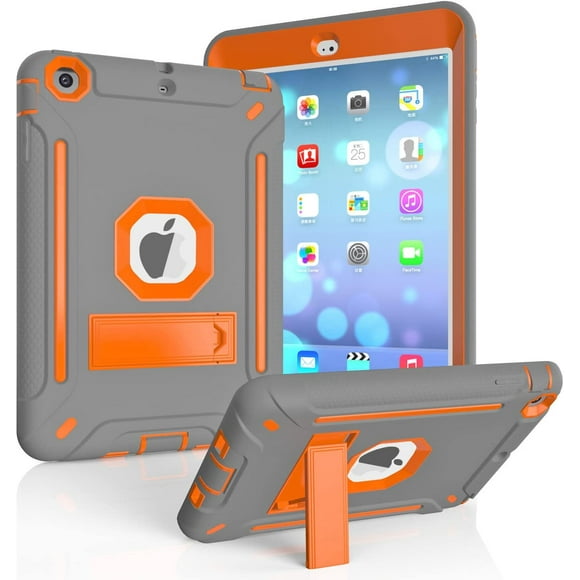 iPad Mini Case, iPad Mini 3 Case, iPad Mini 2 Case, MAKEIT Heavy Duty Hybrid Shockproof Protective Silicone and PC Hard