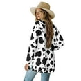 thumbnail image 2 of Garronmavis Long Sleeve Cardigan for Women Jacket Light Weight Cardigan Sweaters Knit Jacket Open Front Shirt Plus Size Beach Cover Ups Black And White Cow Prints, 2 of 6