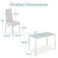 thumbnail image 7 of Best Choice Products 5-Piece Kitchen Dining Table Set w/ Glass Tabletop, 4 Faux Leather Chairs - White, 7 of 7