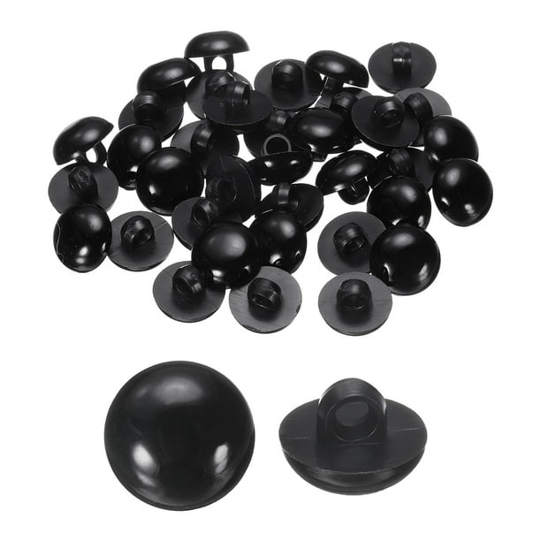 Uxcell 30pcs Botones de Plástico 0.47" Botón de Costura con Shank, Negro