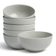 Kook 24-Oz Ceramic Soup & Cereal Bowls, Set of 6, Powder Grey  Microwave & Dishwasher Safe