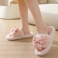 thumbnail image 4 of AURIGATE Women's Plush Marshmallow Slide on House Slipper Clog with Memory Foam Faux Fur Bow Slippers for Christmas Gifts, 4 of 5
