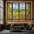 thumbnail image 6 of Wildflower Garden Through Open Window in Sunny Countryside, Tranquil Rustic for Flower Lovers, Countryside Landscape Art, Housewarming Gift, Tapestry Wall Hanging for Bedroom and Living Room, 6 of 7