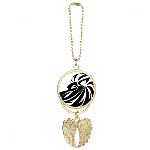 Constellation Leo Zodiac Symbol Car Keychain Angel Wing Pendant