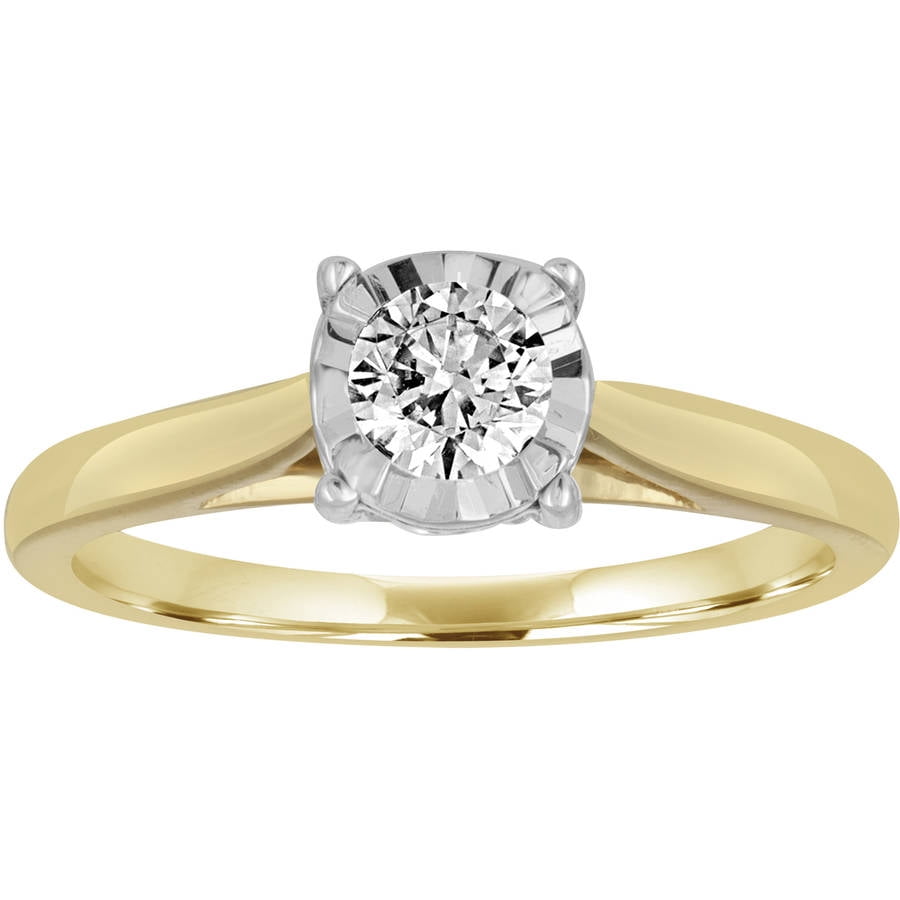 Forever Bride - 1/2 Carat T.W. Diamond 10kt Yellow Gold Miracle Plate ...