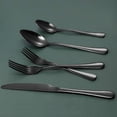 thumbnail image 6 of Mirdinner 20 Piece Silverware Set, Stainless Steel Mirror Polish Cutlery Set, Service for 4, Tableware/Flatware Set include Knife Fork Spoon, Dishwasher Safe, for Home Kitchen Restaurant, Black, 6 of 7