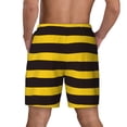 thumbnail image 4 of Balery Bee Stripe Mens Swim Trunks Swim Shorts for Men Quick Dry Inseam Beach Shorts with Compression Liner Pocket-Large, 4 of 9