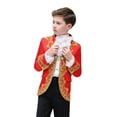 thumbnail image 4 of Traje de teatro de corte para niños y niños con vestido de actuación de príncipe azul en el escenario con flores doradas, 4 of 5