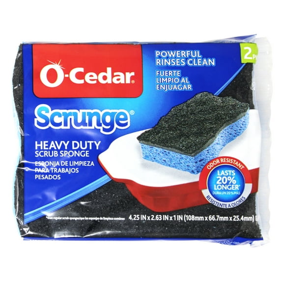 O-Cedar Scrunge Heavy Duty Sponge For All Purpose 2 ct