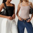 thumbnail image 4 of 2025 New Amazon Summer New Women'S Square Neck Sleeveless Double Layer Vest Basic Tight T-Shirt, 4 of 7