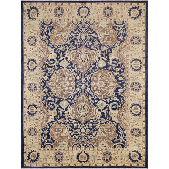 noori rug n3806 sun-faded britney hand knotted area rug, 9'2" x 11'6", blue/gold