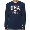 thumbnail image 2 of Smartprints USA 1776 Patriotic Eagle Men's Long Sleeve T-Shirt, Navy, XL, 2 of 3