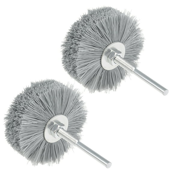Nylon Wheel Brush 800 Grits Abrasive Grinding Head with 6mm Threaded Shank 2pcs