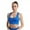 Blue, variant on Women's Ribbed Front Zipper Closure Sports Bras Wirefree Running Bra Padded Racerback Push up Tank Top Workout Gym Yoga Bras,Gray L