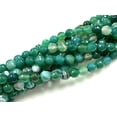 thumbnail image 1 of Natural Green Stripe Agate Beads / Faceted Round Shape Beads / Healing Energy Stone Beads / 8mm 2 Strand Gemstone Beads For DIY Jewelry Making, 1 of 3