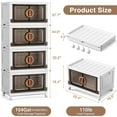 thumbnail image 2 of BROVIEW 480QT  Plastic Storage Bins with Lids, Large Stackable Storage Bins with Wheels, 120GalCollapsible Closet Organizer and Storage Drawers, Storage Cabinets for Home, Office, 4 Pack, White Brown, 2 of 8