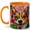 Orange, variant on Colorful Corgi Coffee Mug, Rainbow Dog Mug, Ceramic 11 oz