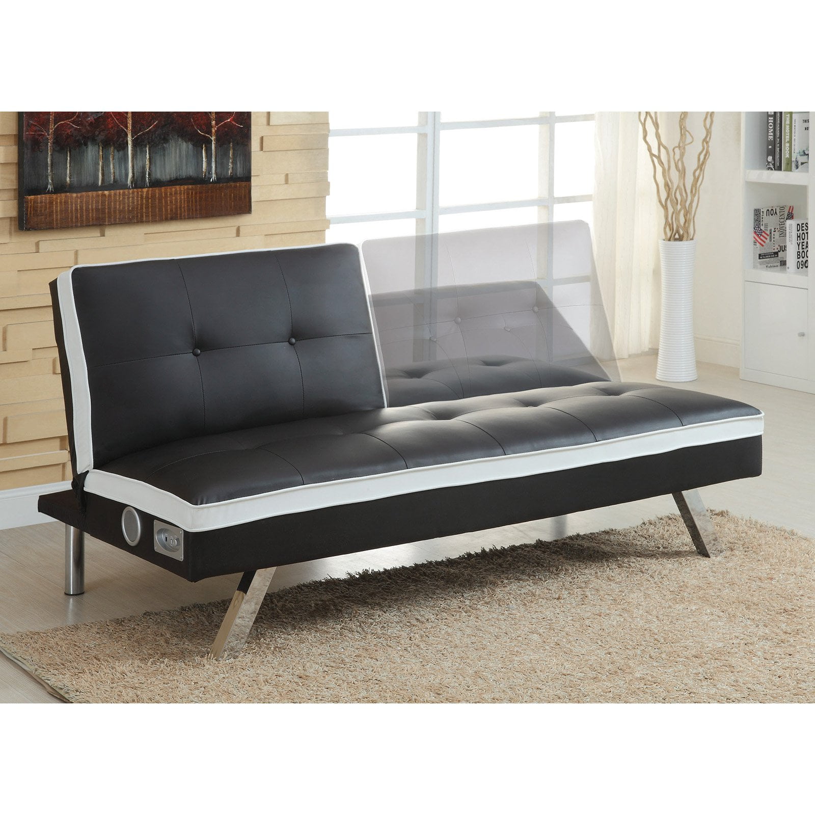 Furniture Of America Duoton Convertible Futon With Bluetooth