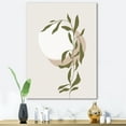thumbnail image 2 of Abstract Moon and Sun With Green Leaf III 30 in x 40 in Painting Canvas Art Print, by Designart, 2 of 4