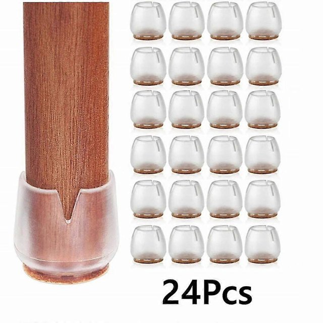 24pcs Silicone Chair Caps Table Foot Pads For Round 21-25mm Bottom Non-slip Furniture Covers Socks Floor Protectors Foot Pad Betterlifefg